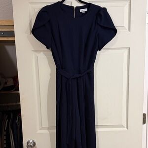 Chic Navy Cap Sleeve Jumpsuit